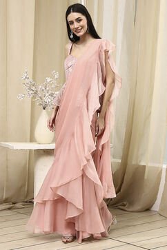 Nude Nylon Saree image number 3
