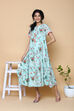 Mint Green Cotton Linen Printed Kurta image number 0