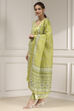 Green Cotton Digital Print Unstitched Suit Set image number 4