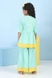 Mint Green Cotton Printed Gathered Suit Set image number 5