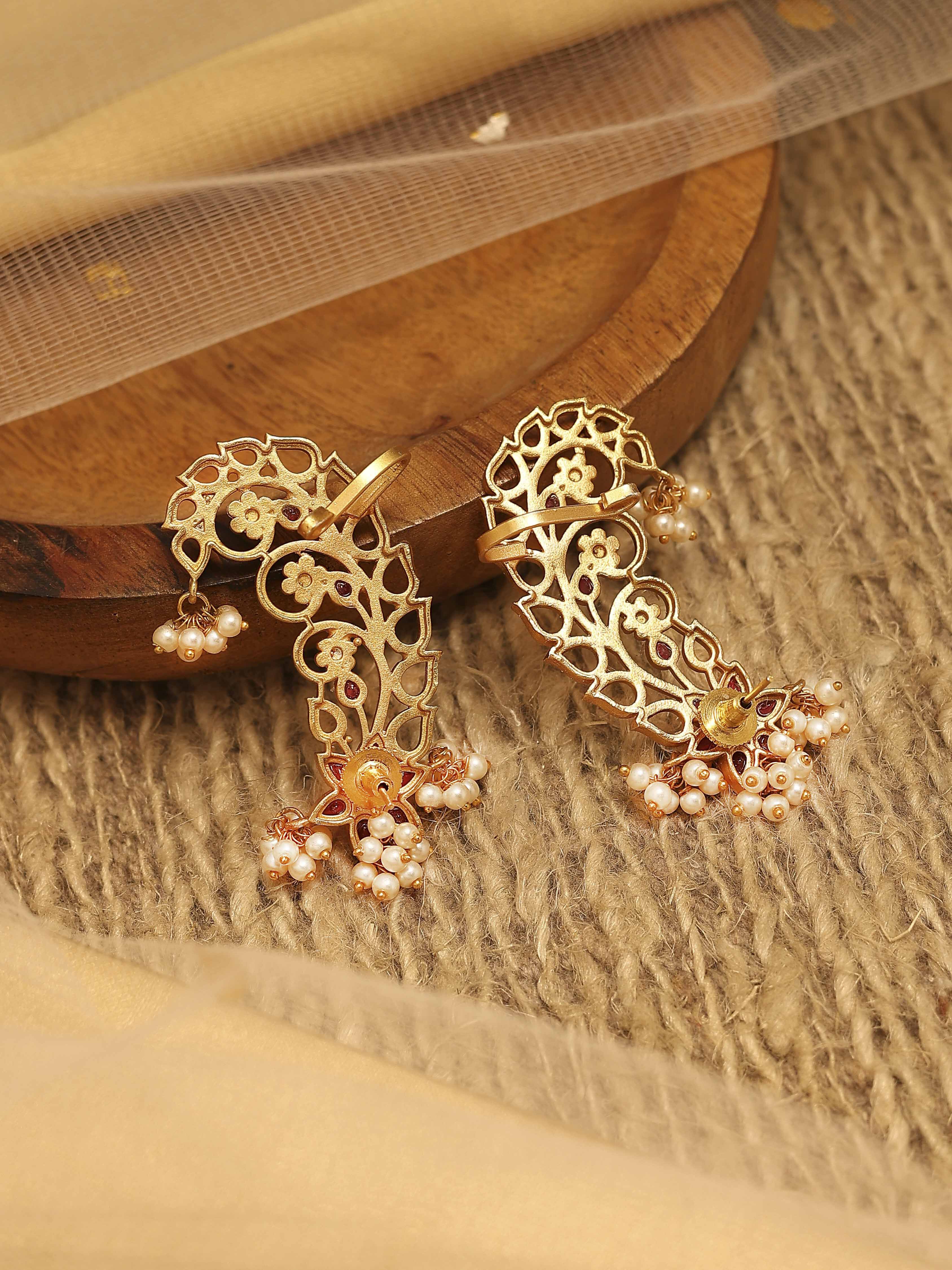 Red Gold Plated Brass Ear Cuff image number 2