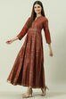 Black Cotton Flared Printed Dress image number 2
