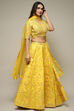 Yellow Viscose Embroidered Lehenga Set image number 6