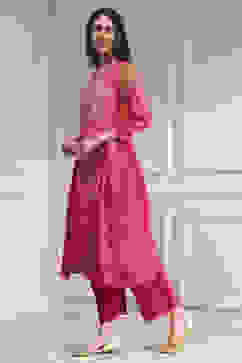 Pink Printed Straight Suit Set image number 3