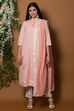 Blush Pink Straight Suit Set By Anju Modi image number 0