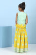Blue Cotton Printed Straight Lehenga Set image number 5