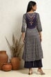 Mustard Yellow Cotton Printed Flared Festive Suit Set image number 4