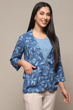 Electric Blue Rayon Straight Jacket image number 5