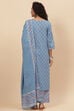 Blue Cotton Straight Kurta Palazzo Suit Set image number 4