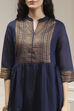 Green Yarn-Dyed Flared Kurta image number 1