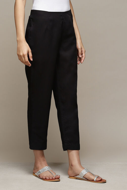 Black Cotton Slim Pant image number 3