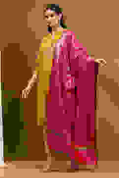 Magenta Polyester Dupatta image number 2