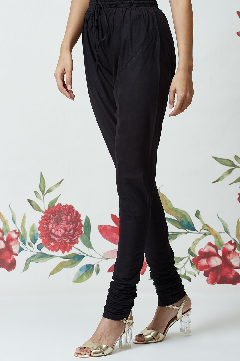 Rohit Bal Black Cotton Silk Anarkali Printed Suit image number 3