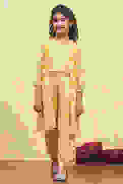 Yellow Viscose Embroidered STRAIGHT 3 Piece Set image number 7