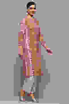 Blush Pink Viscose Straight Kurta image number 4