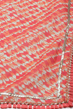 Aqua & Coral Cotton A-Line Kurta Garara Suit Set image number 3