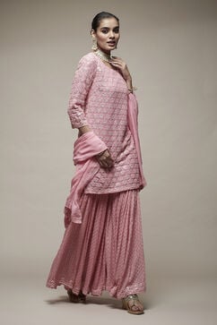 Pink Viscose Garara Suit Set image number 4
