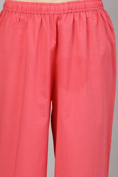 Pink Polyester Blend Straight Suit Set image number 2