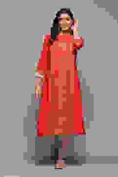 Fuchsia Rayon Straight Printed Kurta image number 3