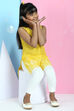 Yellow Cotton Straight Printed Kurta & Carpri Set image number 2