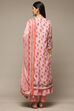 Dry Rose Cotton Blend Layered Kurta Pant Suit Set image number 5