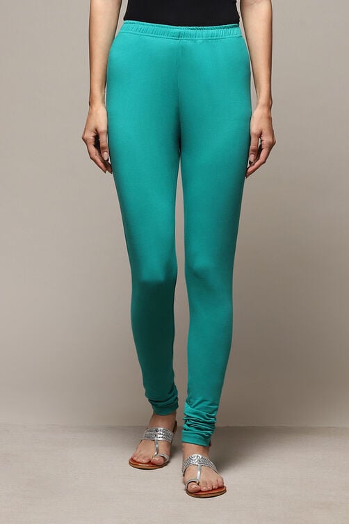 Camel Cotton Blend Solid Churidar image number 5