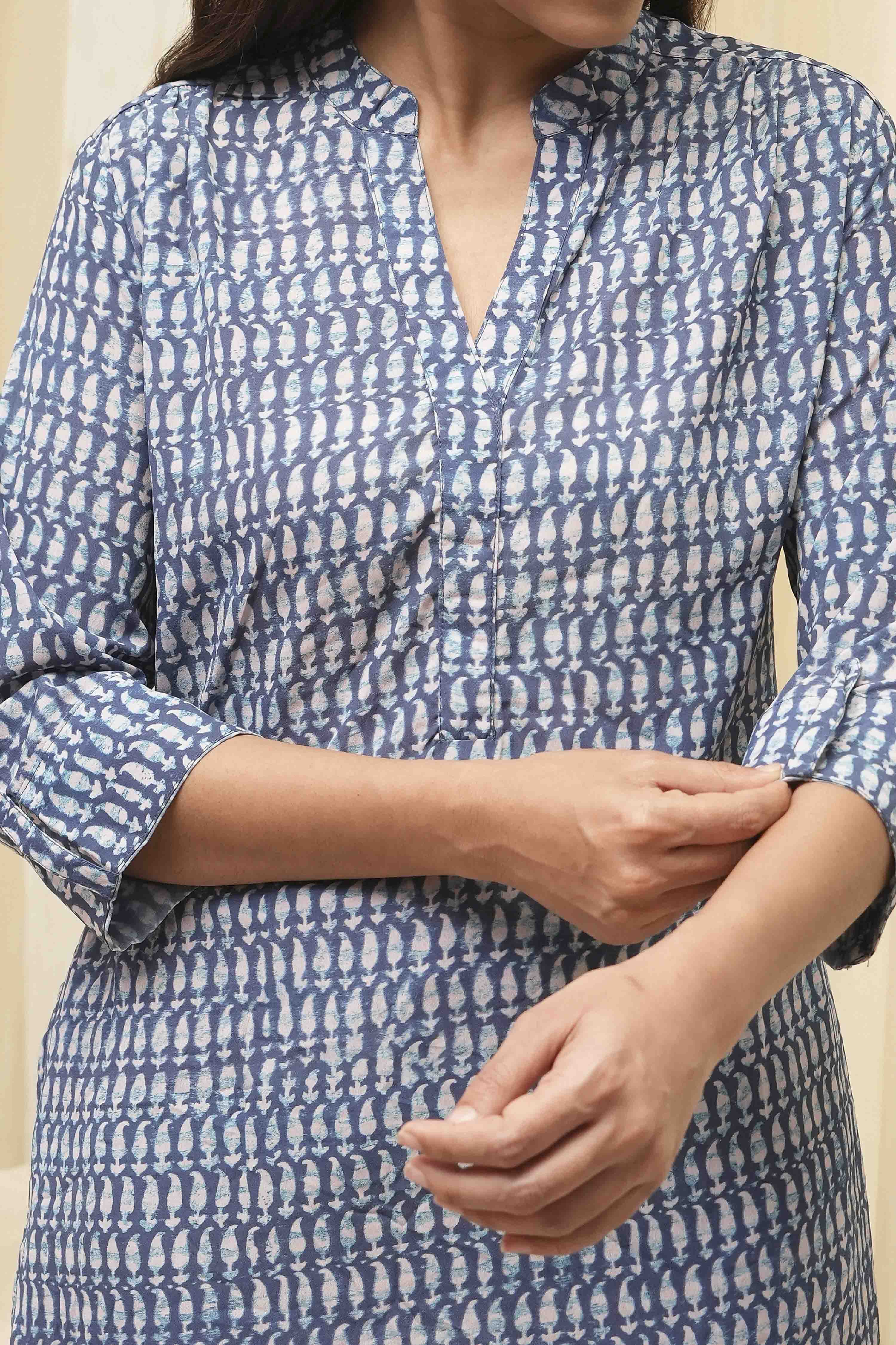 Grey & Pink Art Silk Straight Kurta Pant Suit Set image number 1