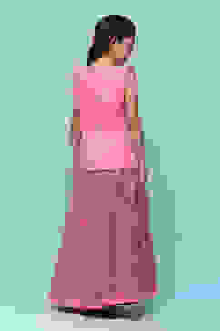 Pink Cotton Straight Printed Kurta Skirt Suit Set image number 4