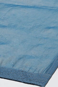 Blue Art Silk Straight Kurta Slim Pant Suit Set image number 7