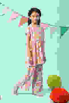 Off White & Red Rayon Printed Sleepwear image number 5