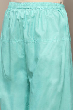Turquoise Cotton
Blend Digital Print Unstitched Suit Set image number 3