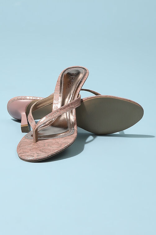 Metallic Pu V-Strap Sandals image number 3