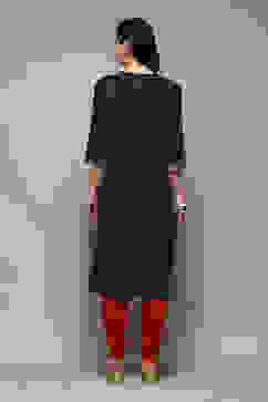 Bottle Green Poly Viscose Straight Printed Kurta image number 4