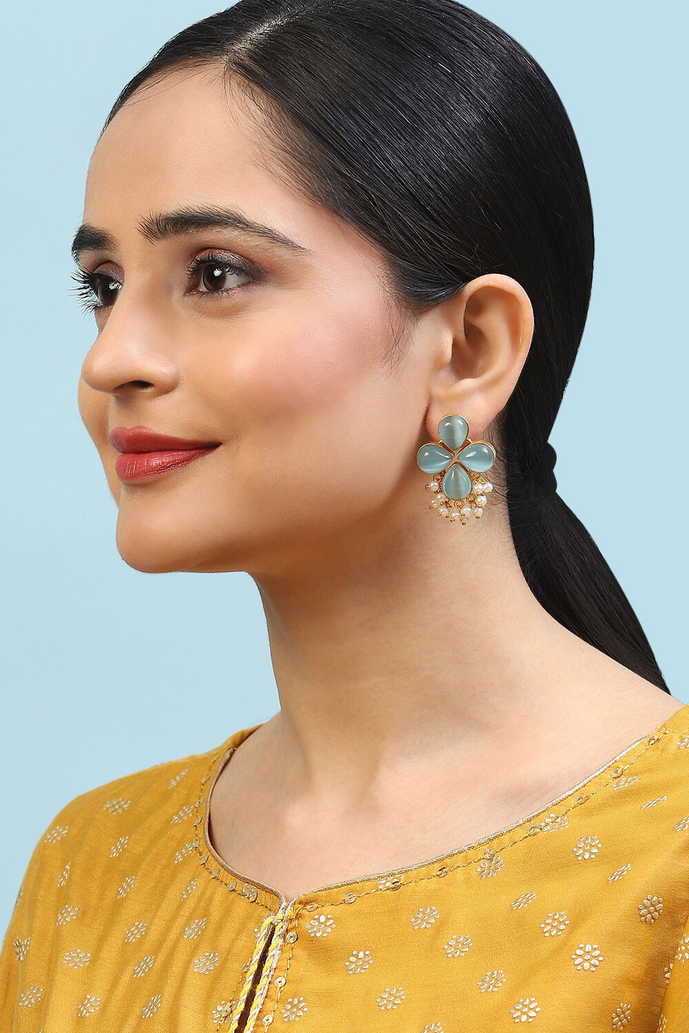 Blue Brass Earrings image number 3