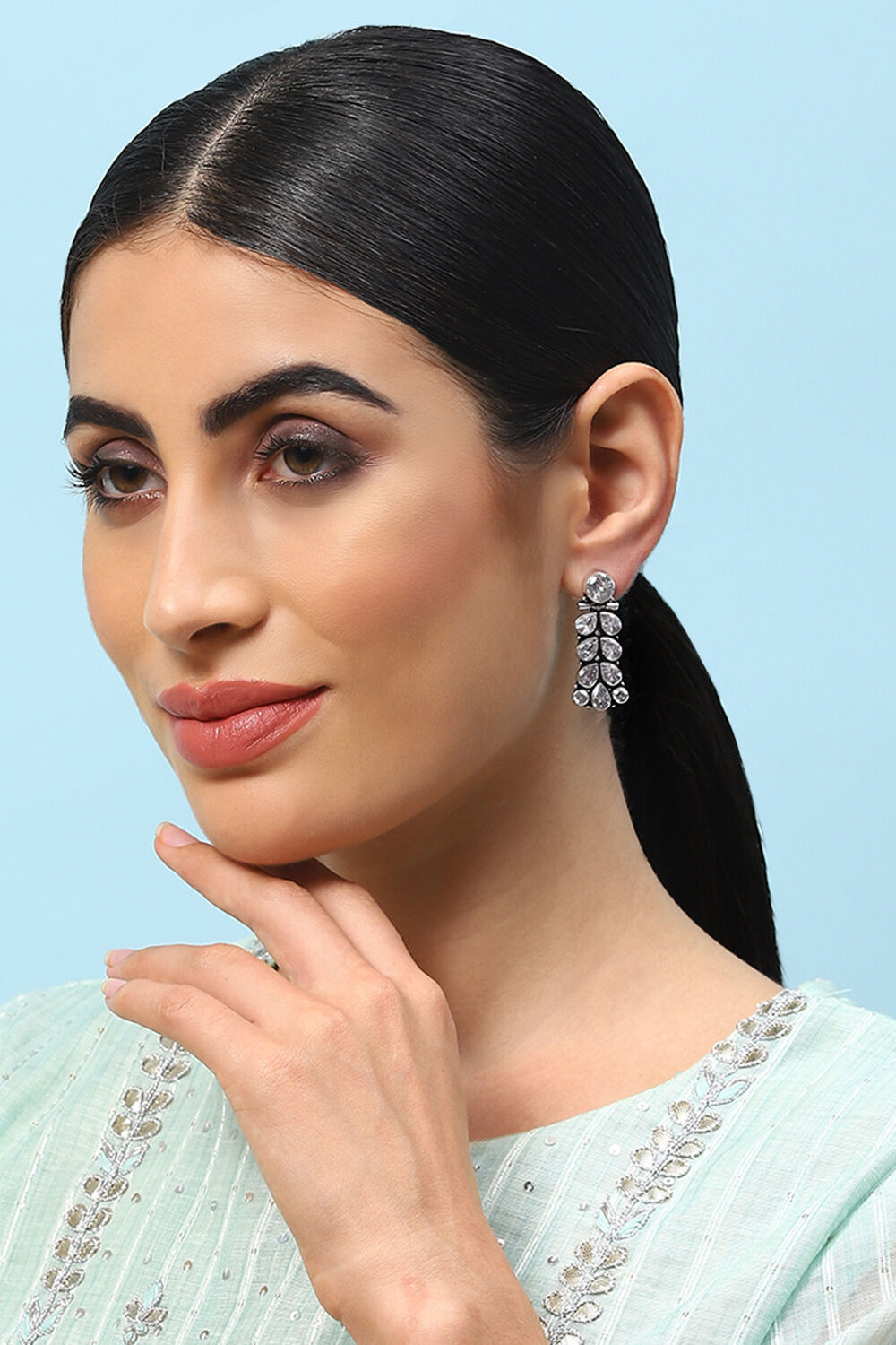 White Brass Earrings image number 3