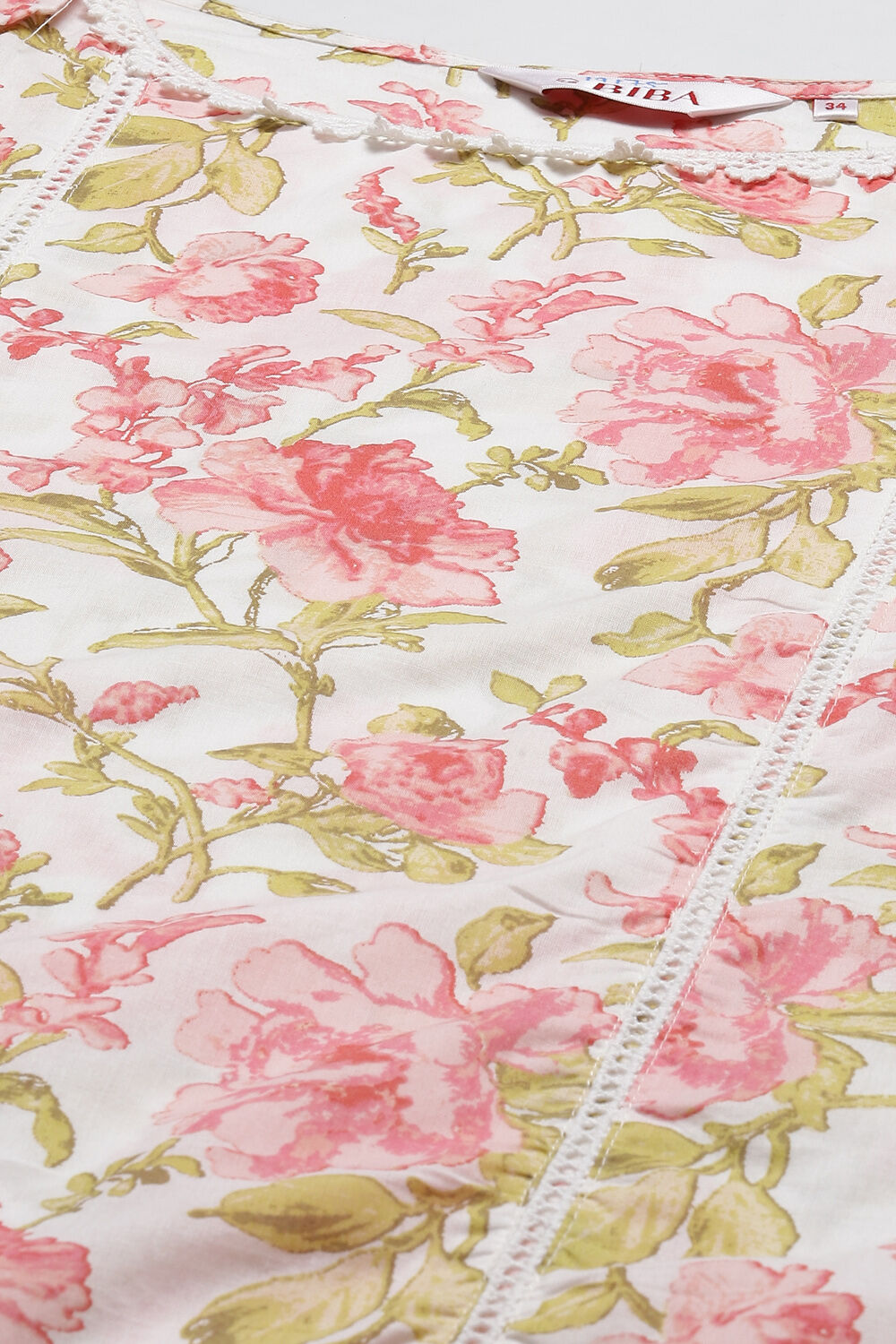 Pink Cotton Floral Straight Co-ord Set image number 1