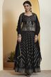 Black Polyester Kalidar Lehenga Set