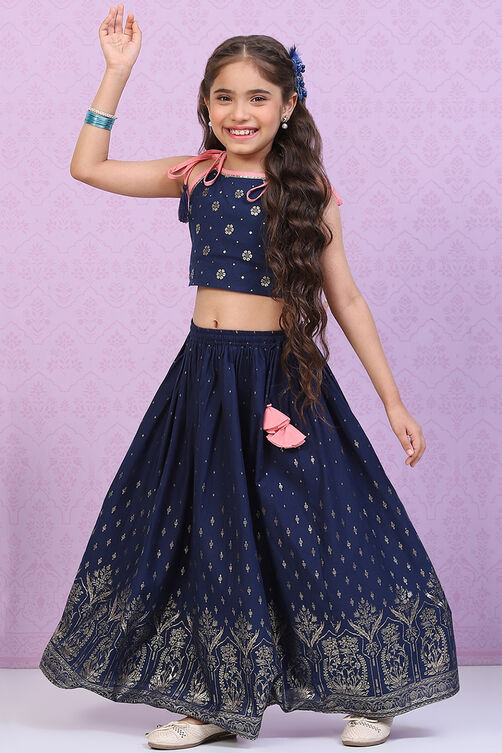 Blue Cotton Lehenga Set image number 0