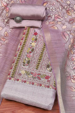 Violet Silk Blend Unstitched Suit set image number 0