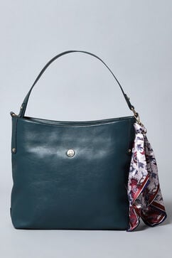 Navy Pu Leather Hobo image number 1