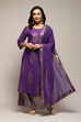 Navy Blue Cotton Straight Printed Kurta Capri Suit Set image number 7