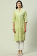 Green Cotton Straight Printed Kurta image number 5