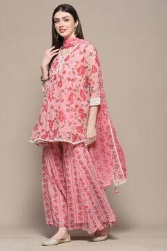 Pink Polyester A-Line Suit Set image number 4