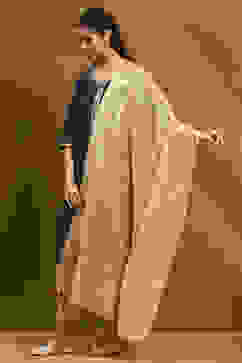 Gold-Toned Floral Yarn-Dyed Festive Dupatta image number 2