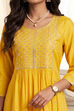 Yellow Polyester A Line Kurta image number 1