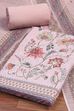 Peach Linen Unstitched Suit Set image number 1