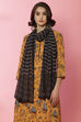 Black And Off White Viscose Printed Stole image number 0