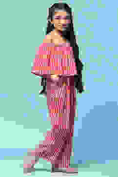Pink Printed Rayon Jumpsuit image number 4