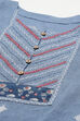 Indigo Cotton Machine Embroidered Unstitched Suit Set image number 2