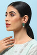 Green Brass Earrings image number 3